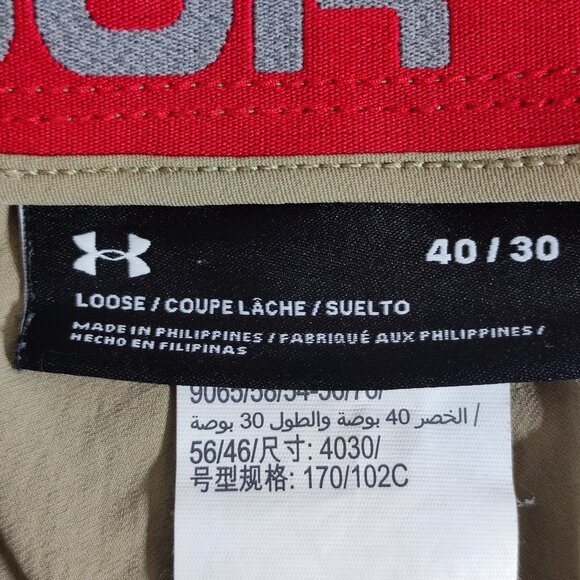 Under Armour Golf pants men's size 40X30 beige colour active wear loose fit - Picture 6 of 15